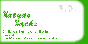 matyas wachs business card